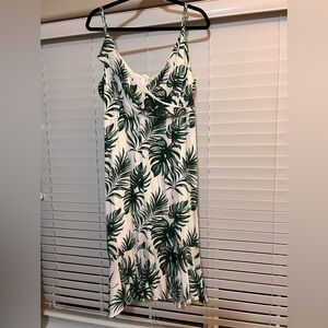 Sandy & Sid New York Tropical Leaf Print Midi Dress